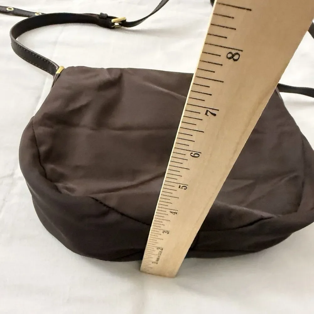 Marc By Marc Jacobs Natasha Crossbody Bag Brown Nylon Preppy Small Magnetic Snap